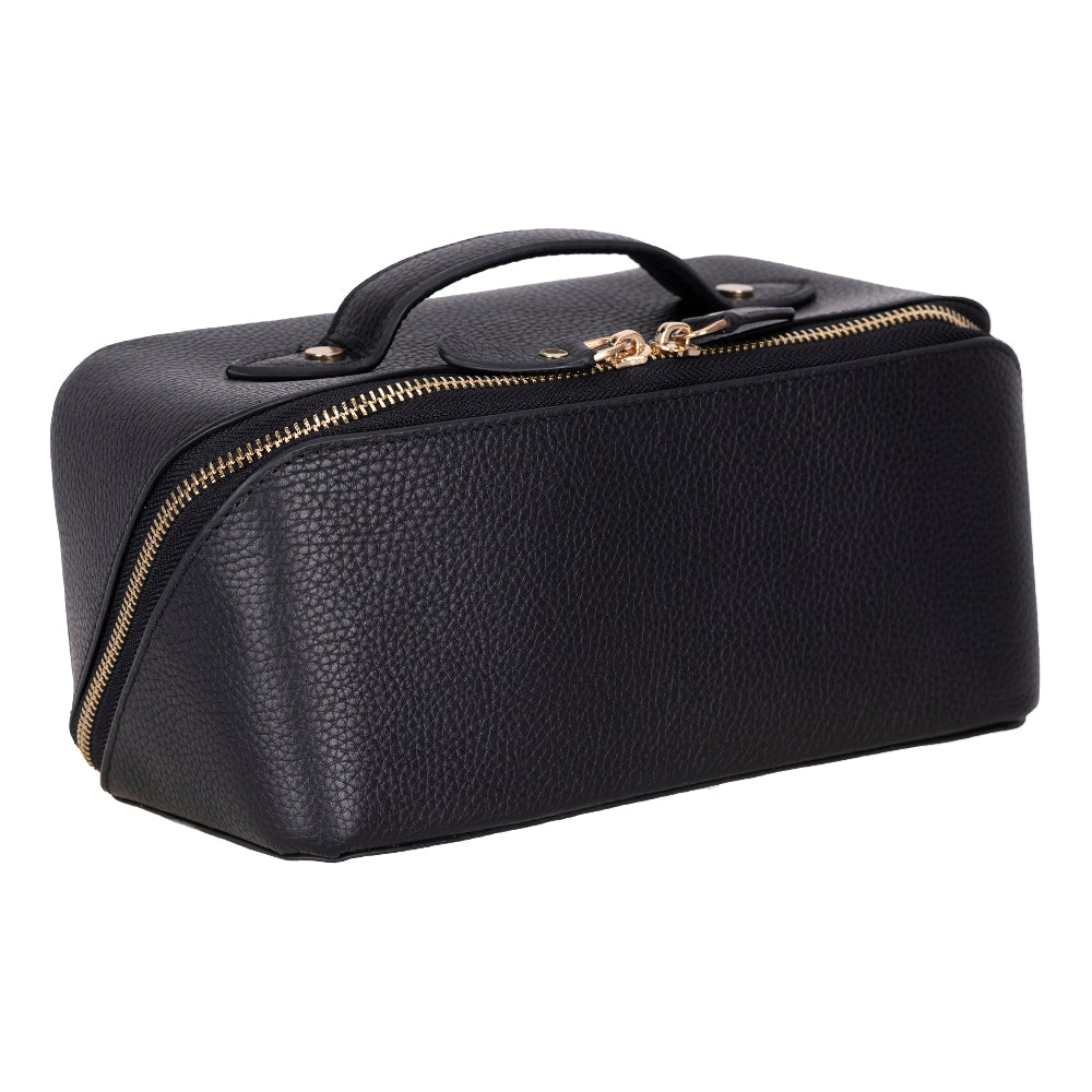 Ella Leather Makeup Bag – Genuine Leather Toiletry & Cosmetic Bag for Women for Travel Elegance | Minimal & Handcrafted