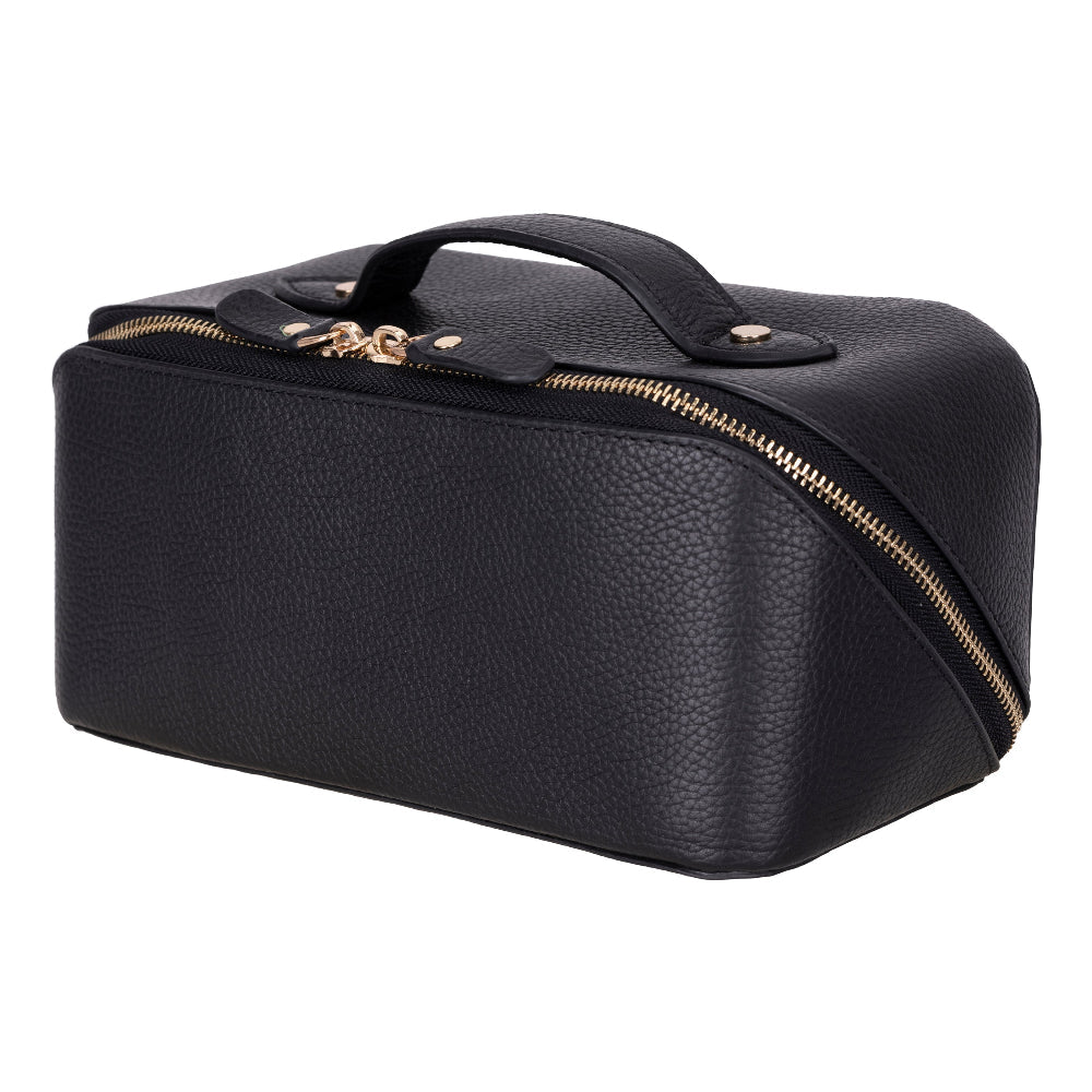 Ella Leather Makeup Bag – Genuine Leather Toiletry & Cosmetic Bag for Women for Travel Elegance | Minimal & Handcrafted