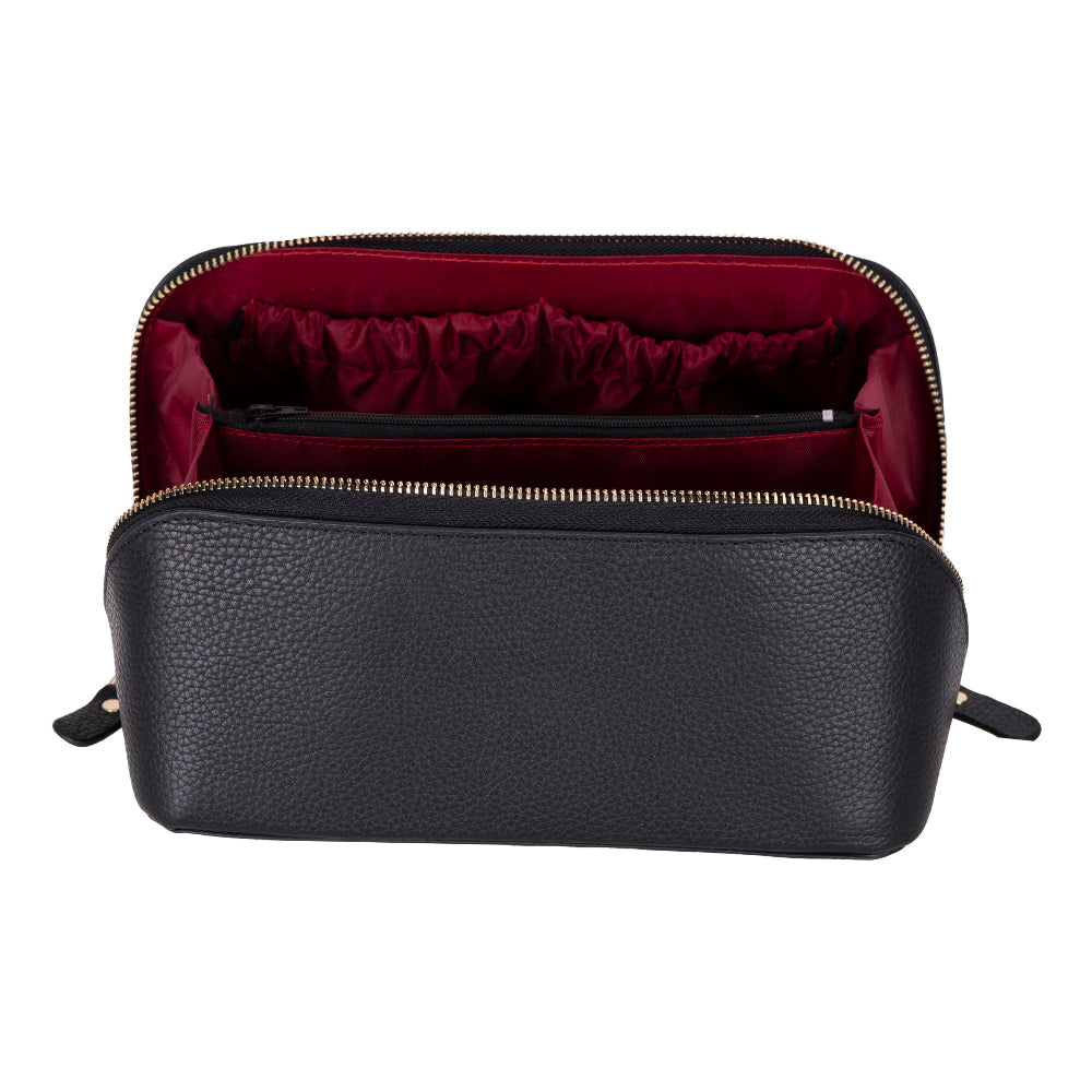 Ella Leather Makeup Bag – Genuine Leather Toiletry & Cosmetic Bag for Women for Travel Elegance | Minimal & Handcrafted
