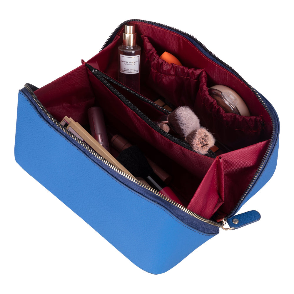 Ella Leather Makeup Bag – Genuine Leather Toiletry & Cosmetic Bag for Women for Travel Elegance | Minimal & Handcrafted