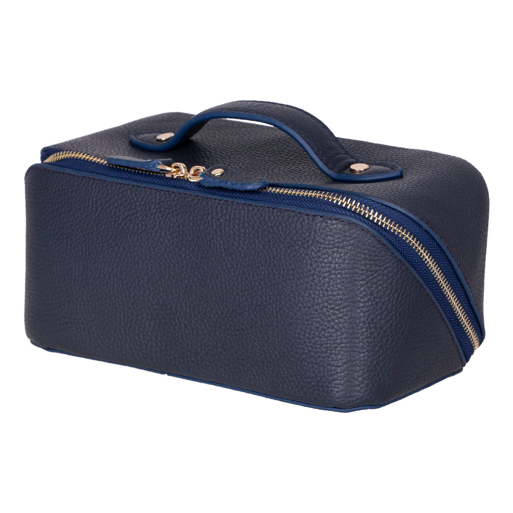Ella Leather Makeup Bag – Genuine Leather Toiletry & Cosmetic Bag for Women for Travel Elegance | Minimal & Handcrafted