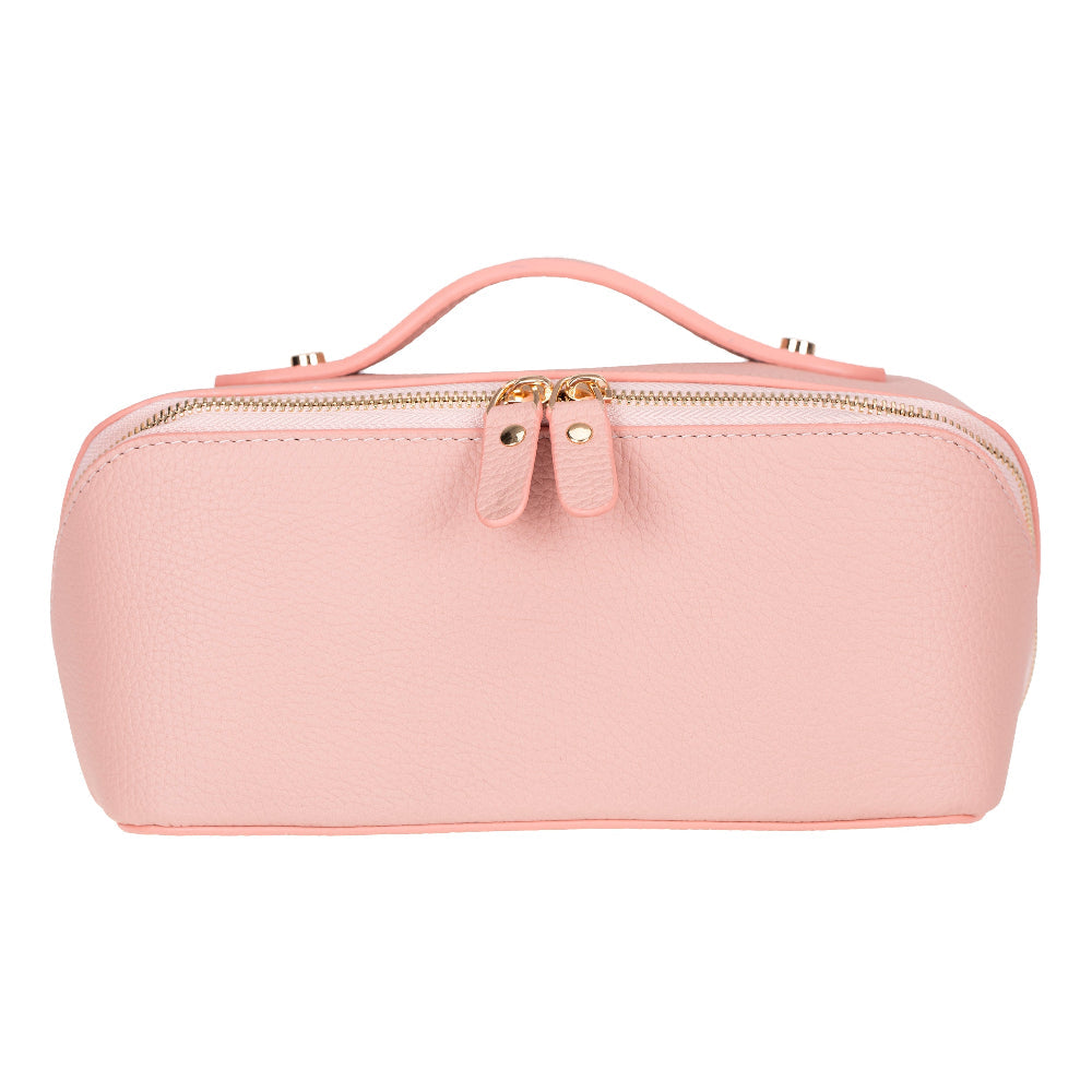 Ella Leather Makeup Bag – Genuine Leather Toiletry & Cosmetic Bag for Women for Travel Elegance | Minimal & Handcrafted