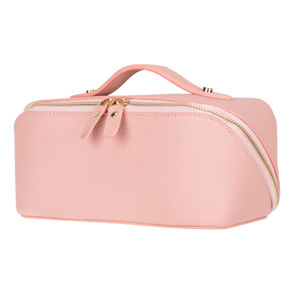 Ella Leather Makeup Bag – Genuine Leather Toiletry & Cosmetic Bag for Women for Travel Elegance | Minimal & Handcrafted
