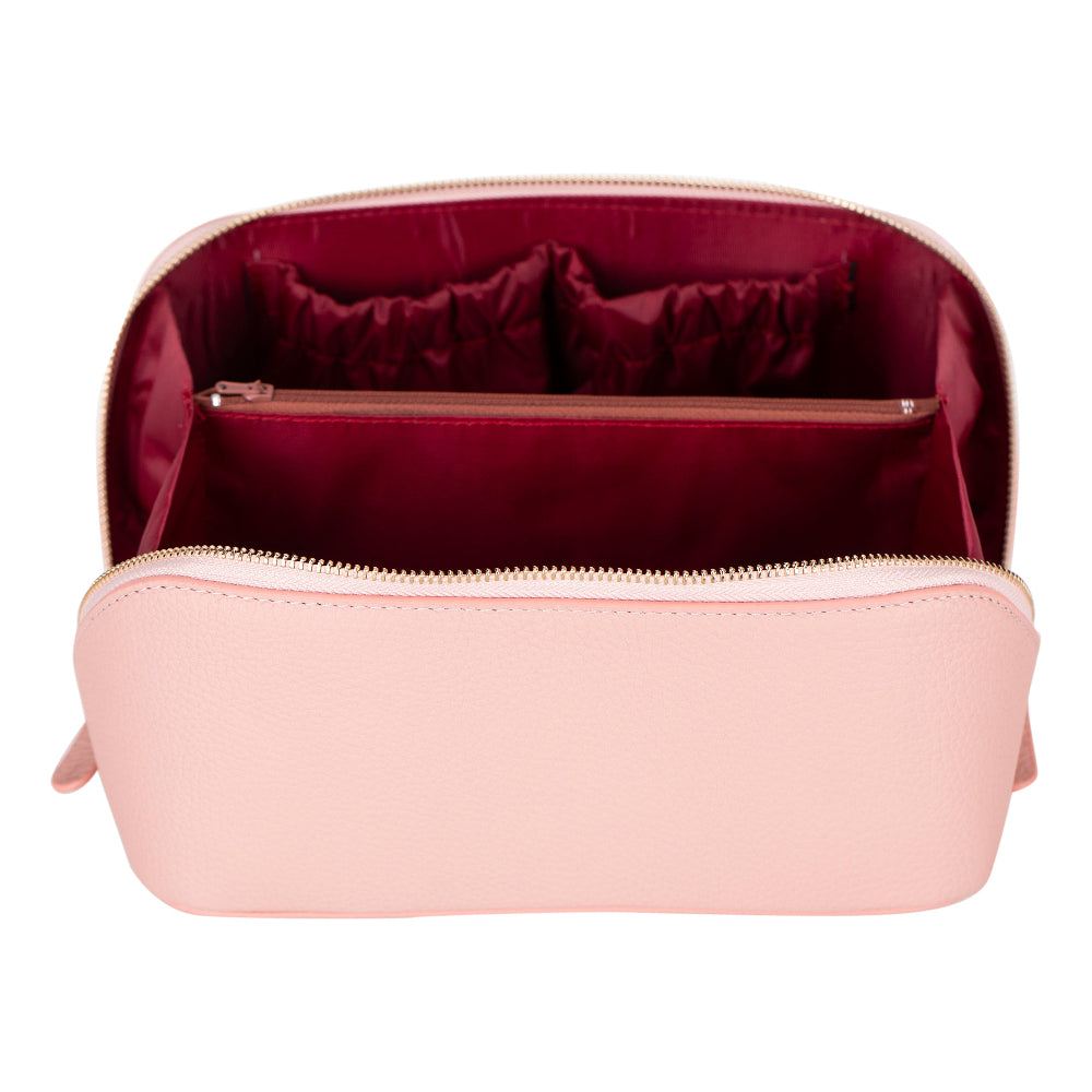 Ella Leather Makeup Bag – Genuine Leather Toiletry & Cosmetic Bag for Women for Travel Elegance | Minimal & Handcrafted