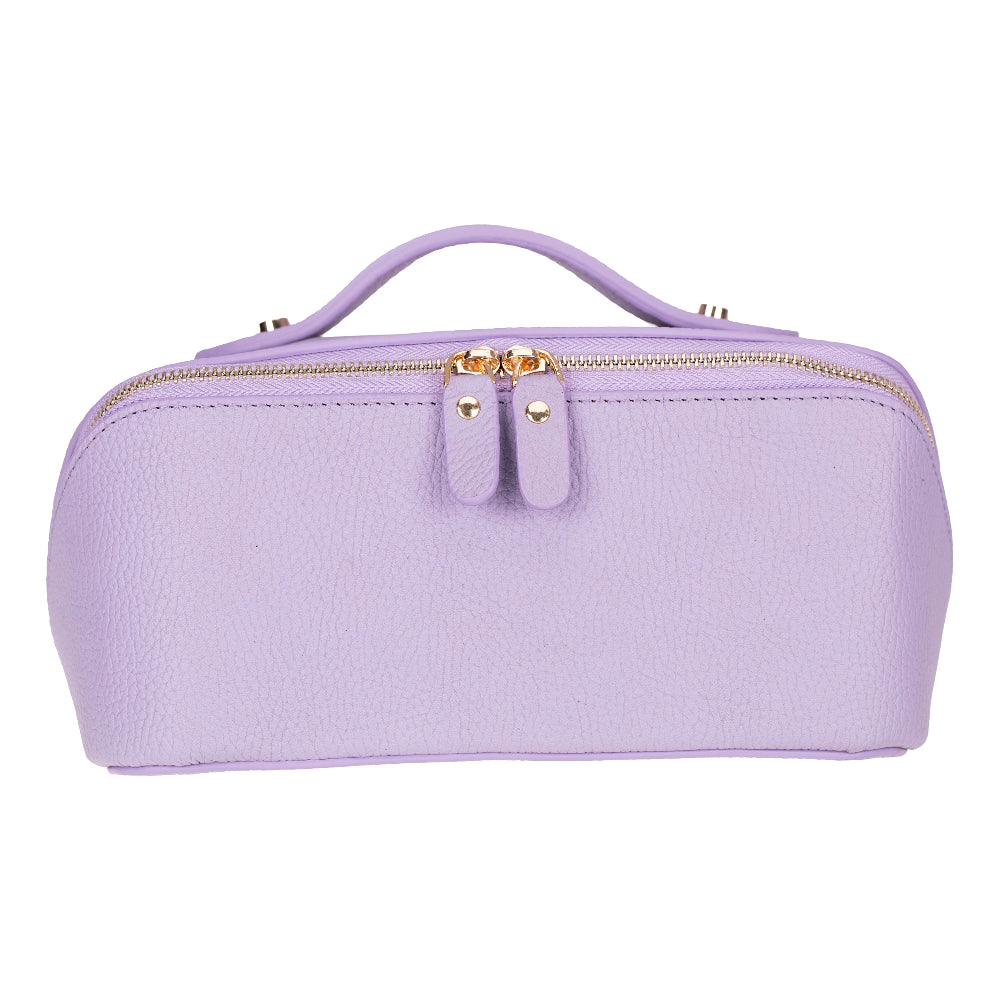 Ella Leather Makeup Bag – Genuine Leather Toiletry & Cosmetic Bag for Women for Travel Elegance | Minimal & Handcrafted