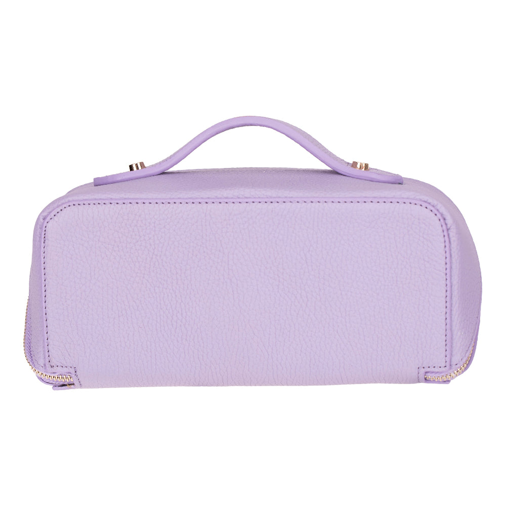 Ella Leather Makeup Bag – Genuine Leather Toiletry & Cosmetic Bag for Women for Travel Elegance | Minimal & Handcrafted