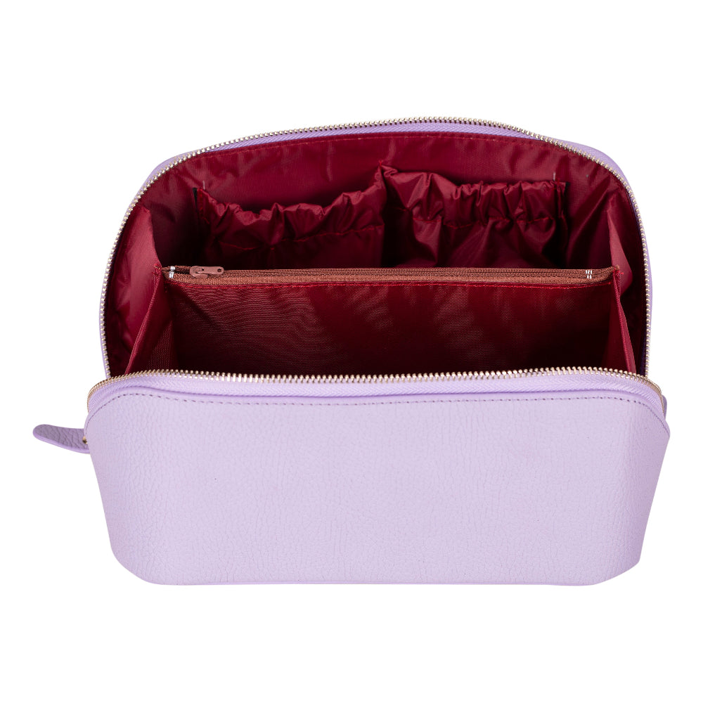 Ella Leather Makeup Bag – Genuine Leather Toiletry & Cosmetic Bag for Women for Travel Elegance | Minimal & Handcrafted