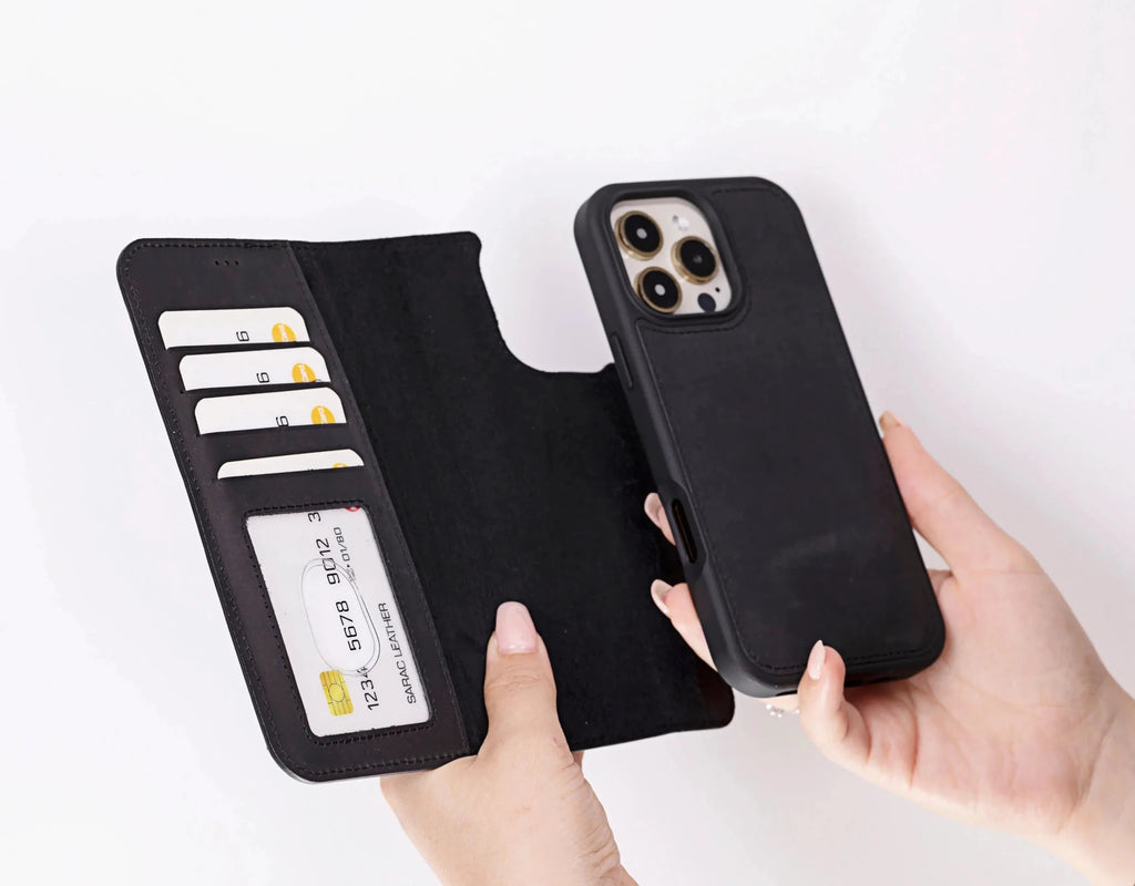 iPhone 16 Pro Leather Wallet Case Detachable RFID MagSafe – Liluri Series