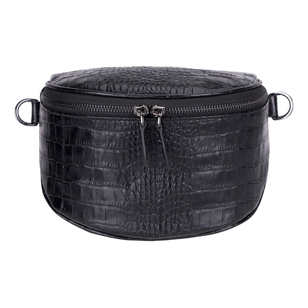 Alora Leather Bag – Croc-Embossed Leather Men & Women Crossbody & Belt Bag for Everyday Elegance | Minimal & Handcrafted