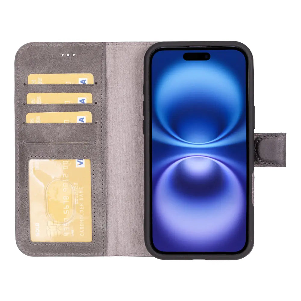 iPhone 16 Plus Leather Wallet Case Detachable RFID MagSafe – Magic Series