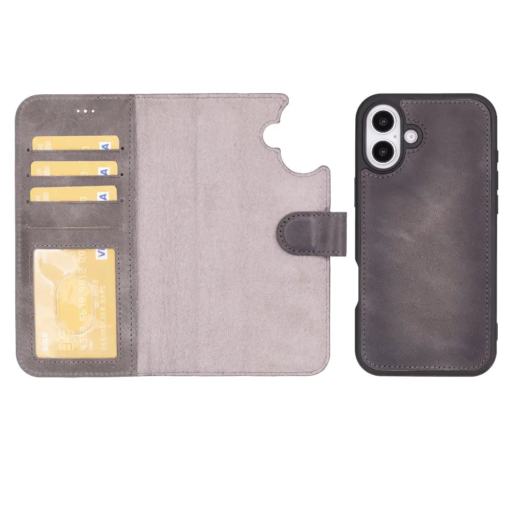 iPhone 16 Leather Wallet Case Detachable RFID MagSafe – Magic Series