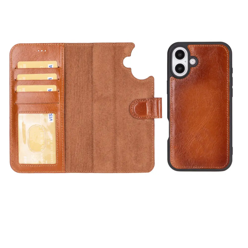 iPhone 16 Plus Leather Wallet Case Detachable RFID MagSafe – Magic Series