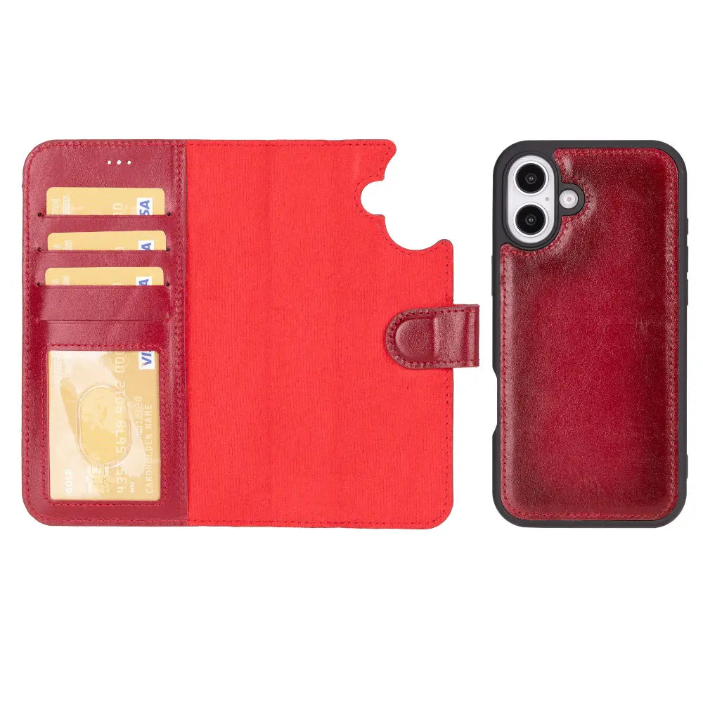 iPhone 16 Plus Leather Wallet Case Detachable RFID MagSafe – Magic Series