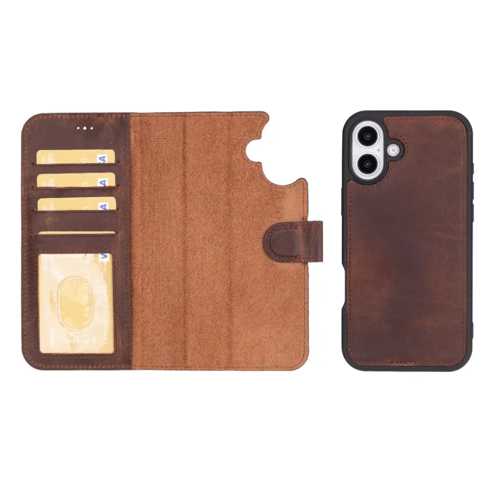 iPhone 16 Plus Leather Wallet Case Detachable RFID MagSafe – Magic Series