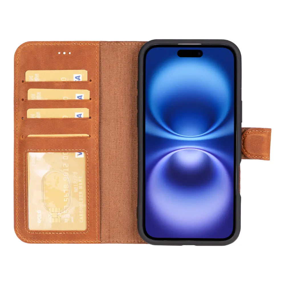 iPhone 16 Leather Wallet Case Detachable RFID MagSafe – Magic Series
