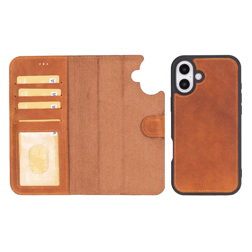 iPhone 16 Plus Leather Wallet Case Detachable RFID MagSafe – Magic Series
