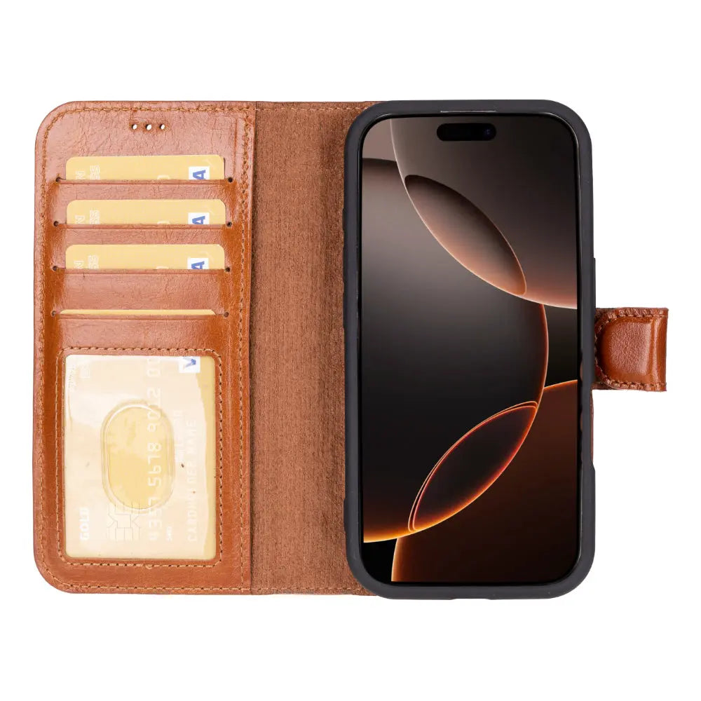 iPhone 16 Pro Leather Wallet Case Detachable RFID MagSafe – Magic Series