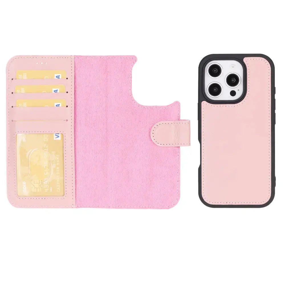 iPhone 16 Pro Leather Wallet Case Detachable RFID MagSafe – Magic Series