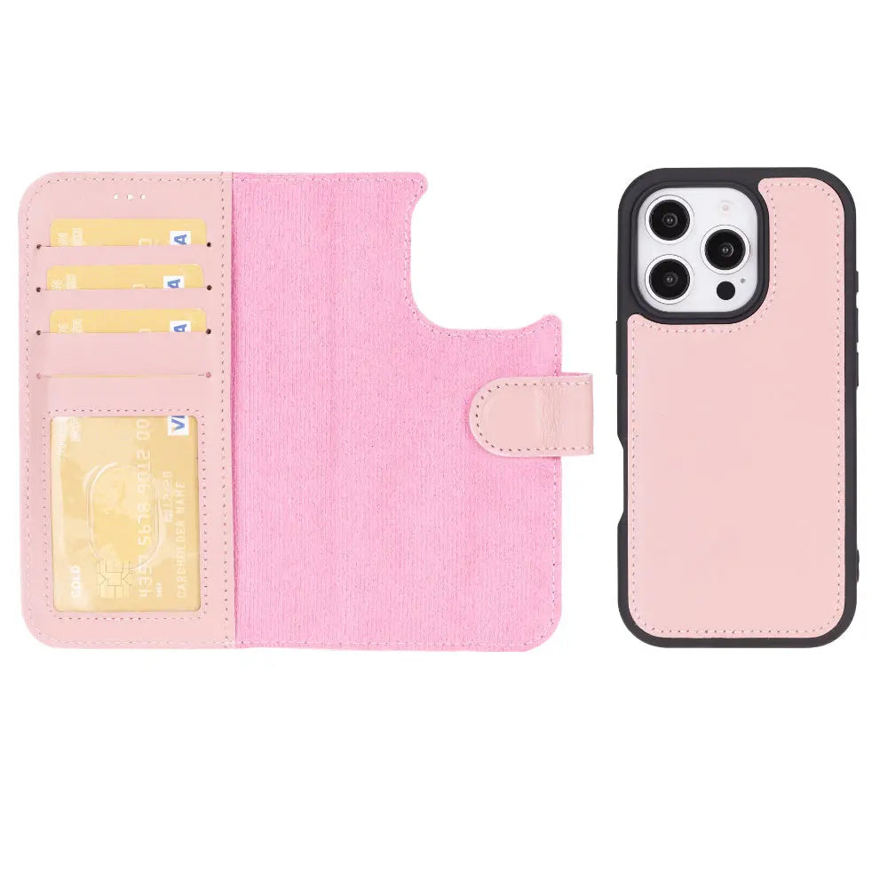 iPhone 16 Pro Max Leather Wallet Case Detachable RFID MagSafe – Magic Series