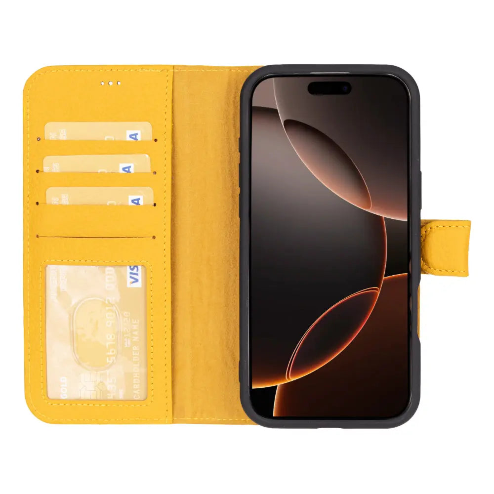 iPhone 16 Pro Leather Wallet Case Detachable RFID MagSafe – Magic Series