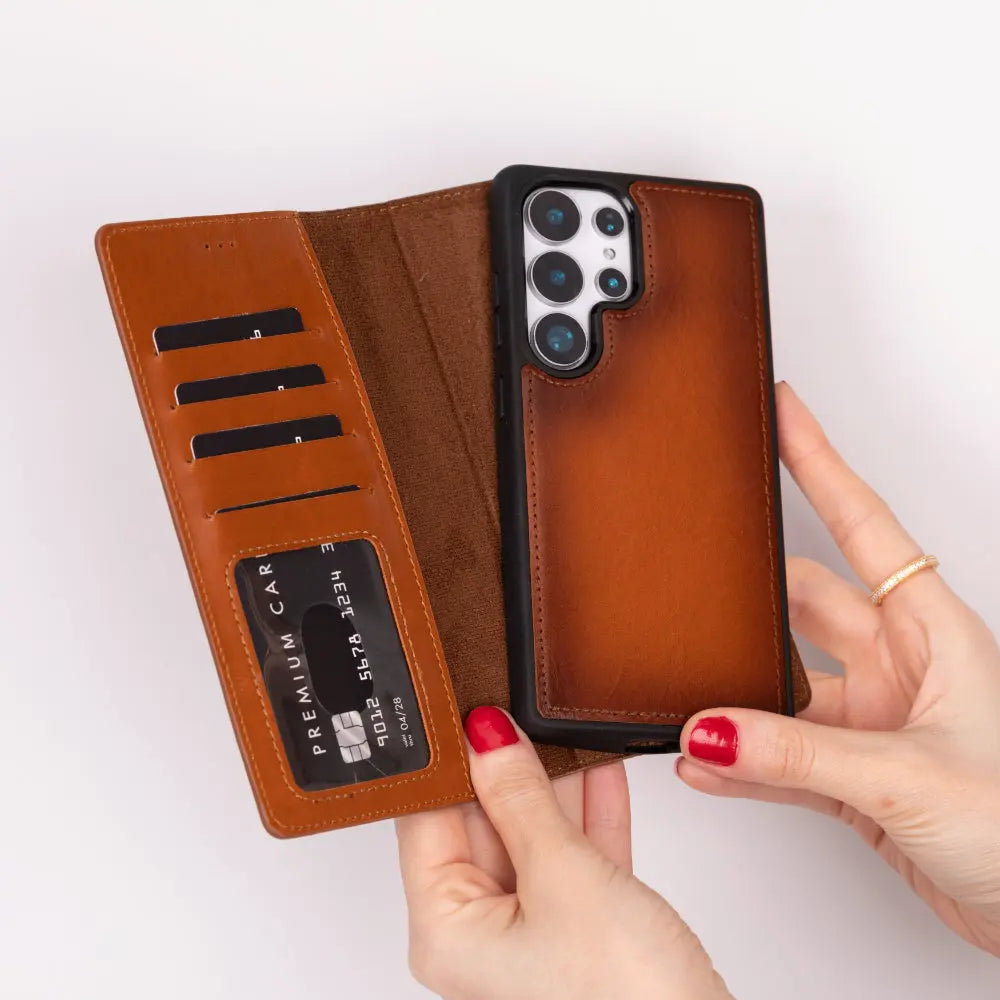 Samsung Galaxy S25 Ultra Leather Wallet Case Detachable RFID – Magic