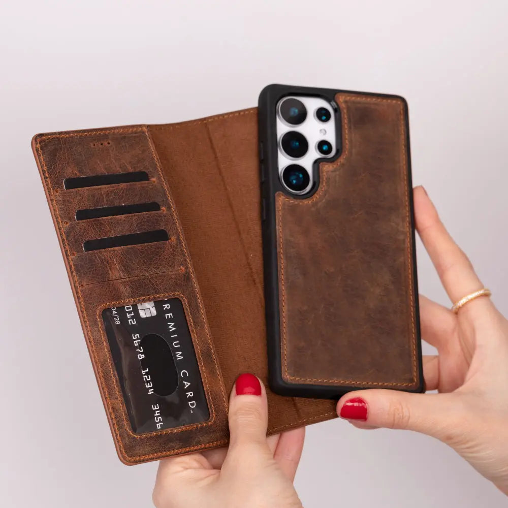 Samsung Galaxy S25 Ultra Leather Wallet Case Detachable RFID – Magic