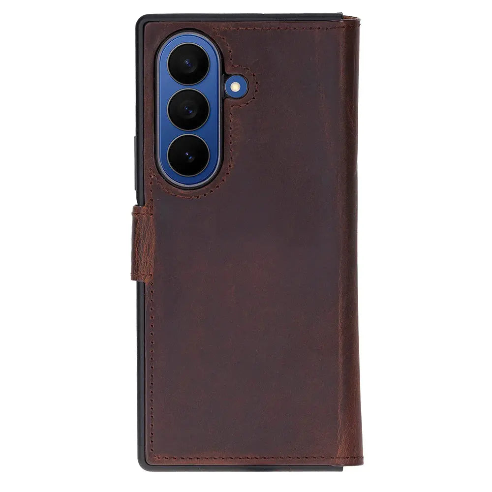 Samsung Galaxy Z Fold7 Genuine Leather Folio Wallet Case RFID – Wallet ID