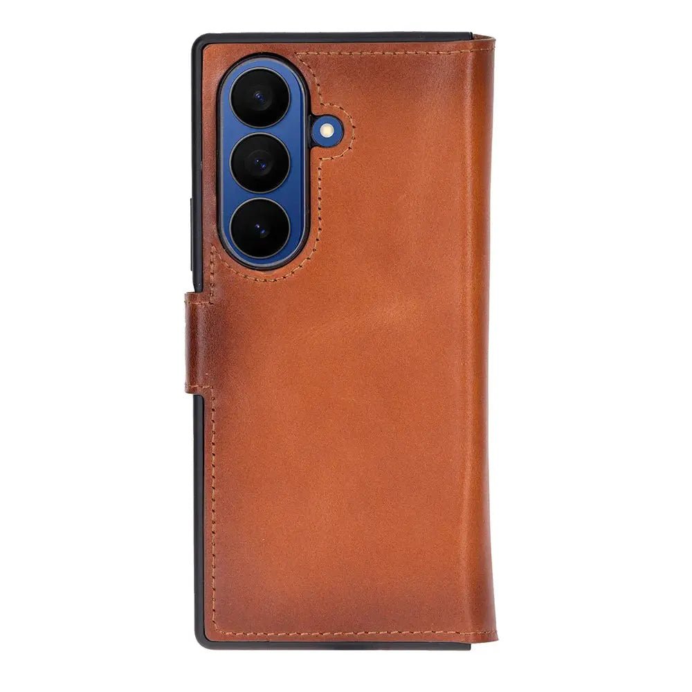 Samsung Galaxy Z Fold7 Genuine Leather Folio Wallet Case RFID – Wallet ID