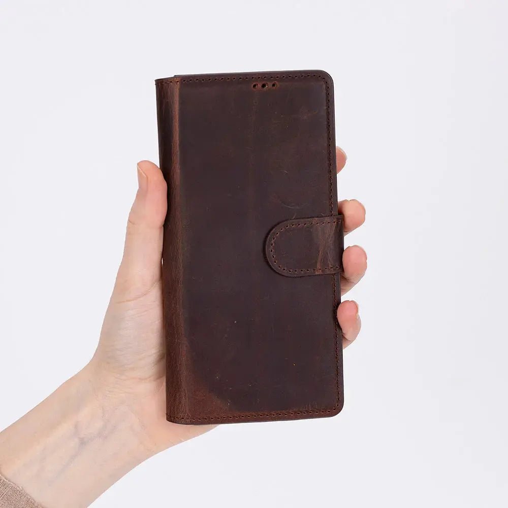 Samsung Galaxy Z Fold7 Genuine Leather Folio Wallet Case RFID – Wallet ID