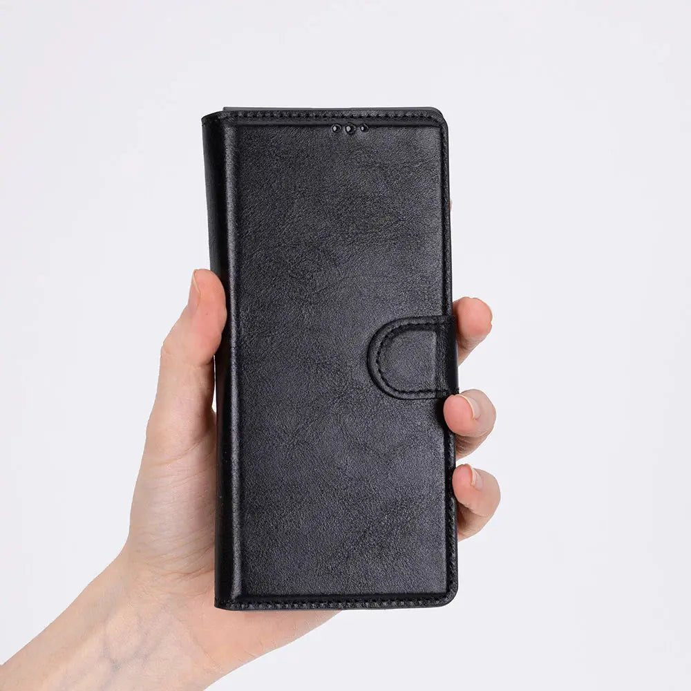 Samsung Galaxy Z Fold7 Genuine Leather Folio Wallet Case RFID – Wallet ID