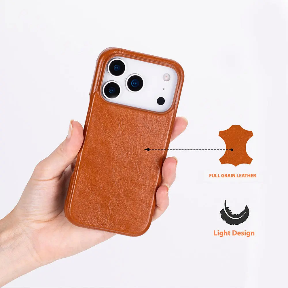 iPhone 17 Pro Full-Grain Leather Slim Case MagSafe – Ultimate Jacket Series