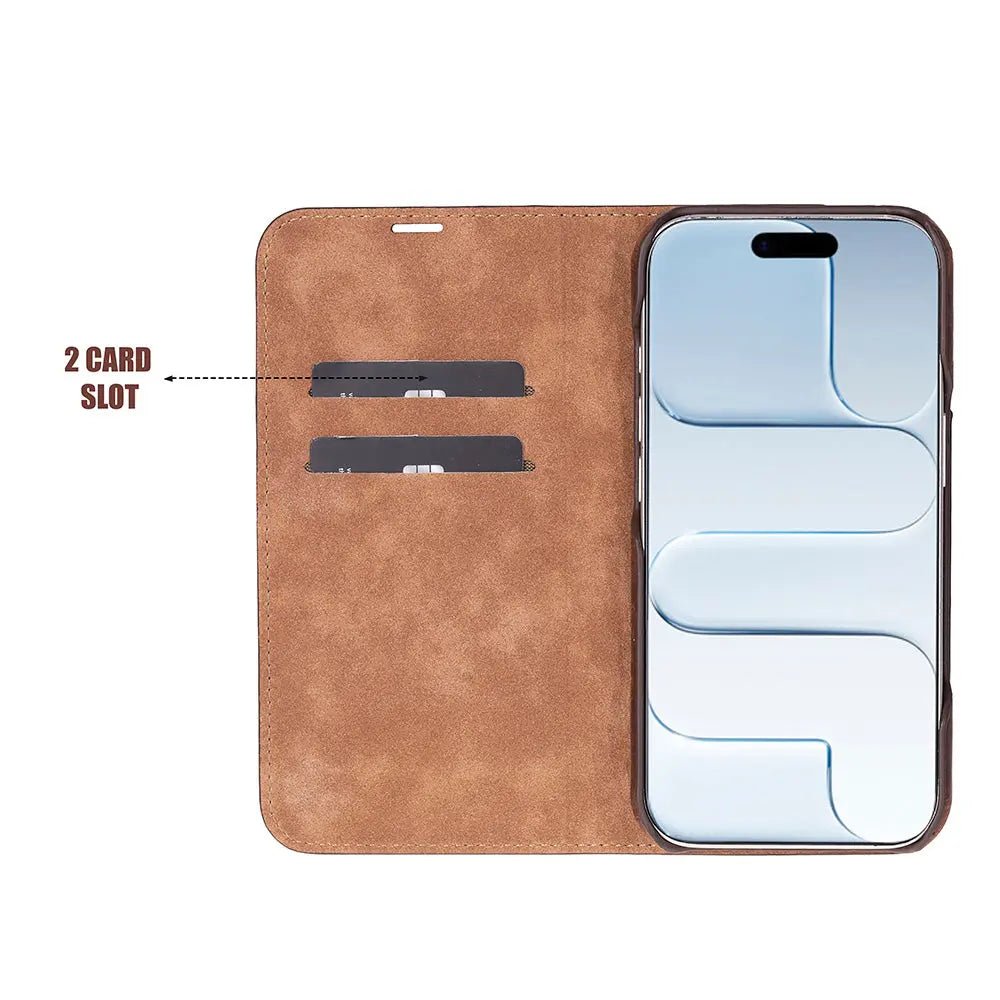 iPhone 17 Genuine Leather Folio Case – Sonat Series