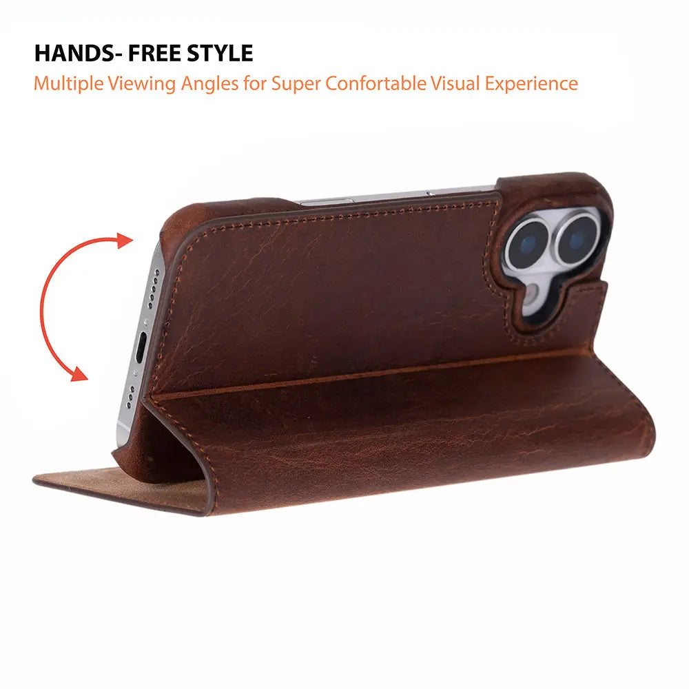iPhone 17 Genuine Leather Folio Case – Sonat Series