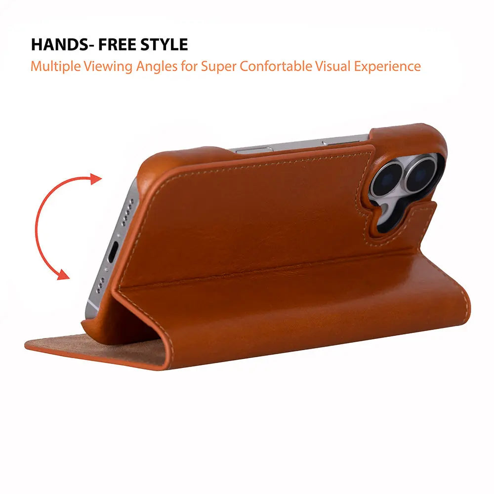iPhone 17 Genuine Leather Folio Case – Sonat Series