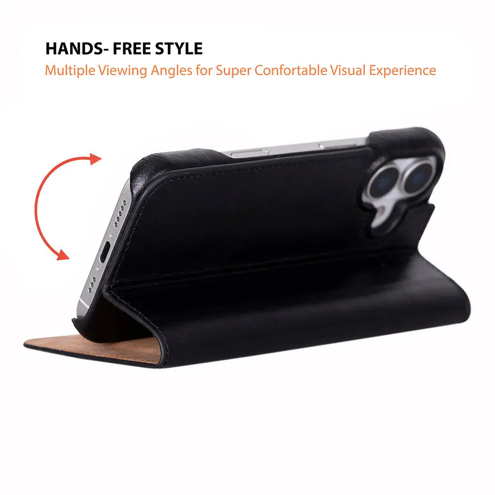 iPhone 17 Genuine Leather Folio Case – Sonat Series
