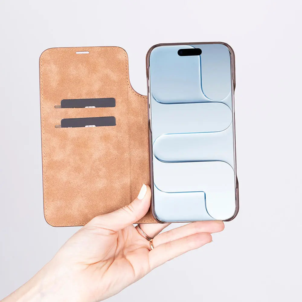 iPhone 17 Genuine Leather Folio Case – Sonat Series