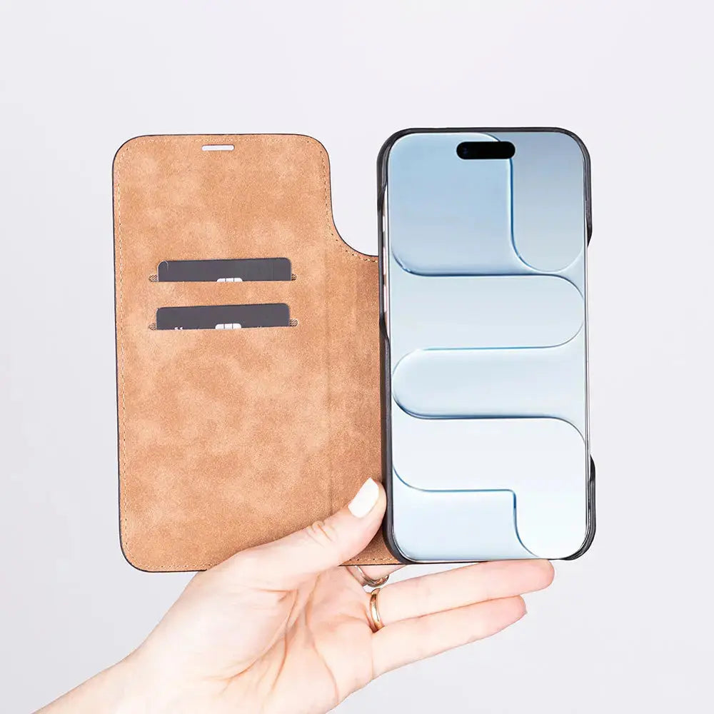 iPhone 17 Genuine Leather Folio Case – Sonat Series
