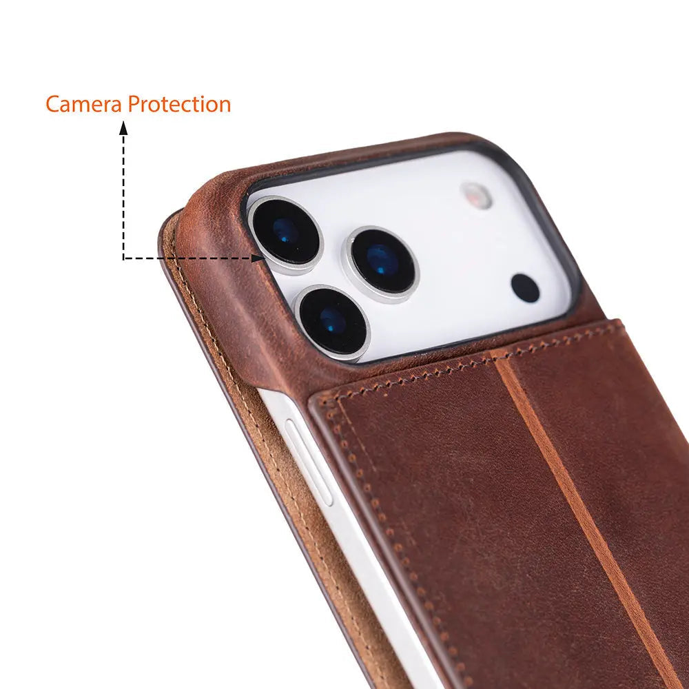 iPhone 17 Pro Max Genuine Leather Folio Case – Sonat Series