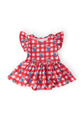 Nebraska Plaid Herbie Husker Flutter Twirl Bodysuit