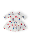 Nebraska White Herbie Husker 3/4 Sleeve Twirl Bodysuit