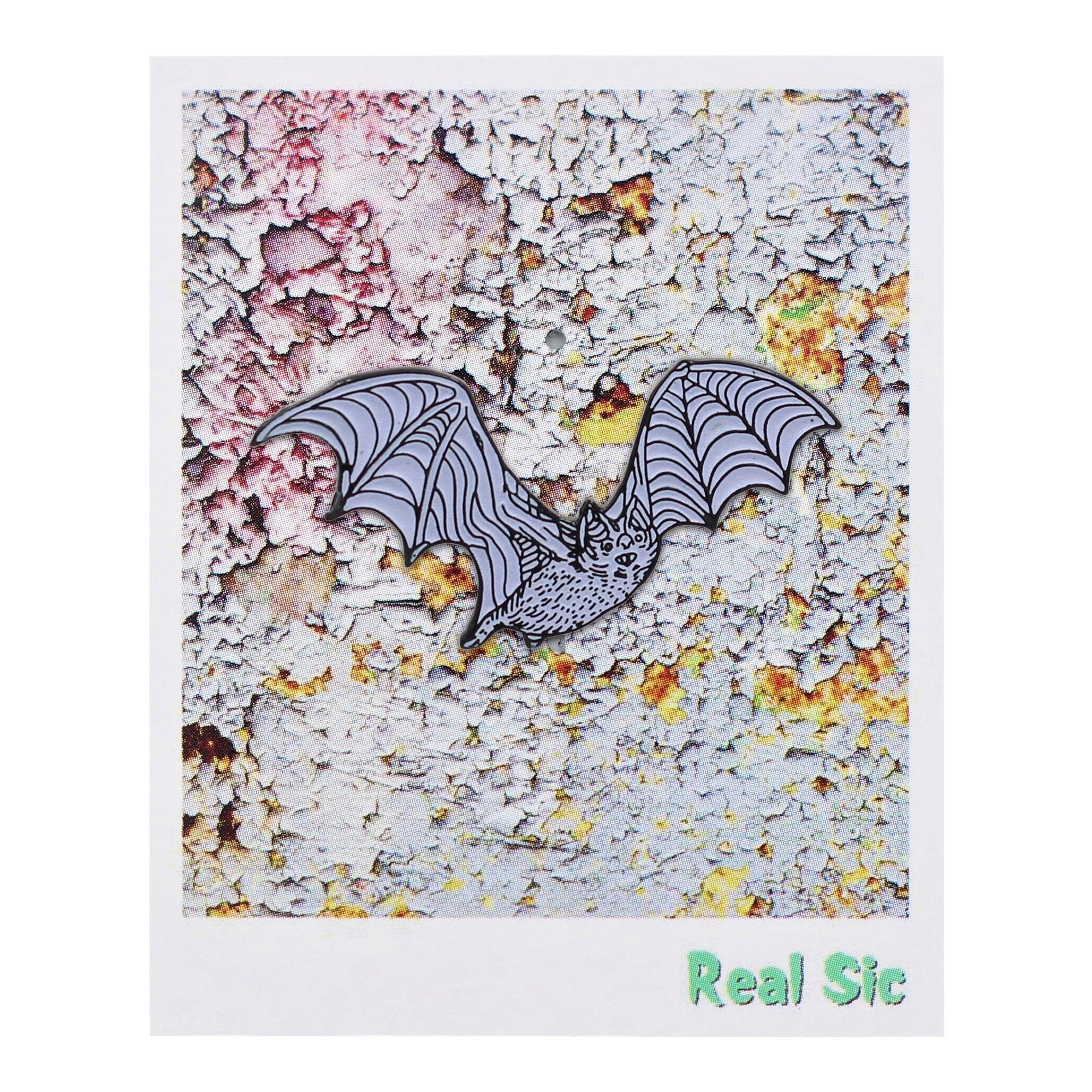 Bat Enamel Pin - Glow-in-The-Dark White Bat Lapel Pin