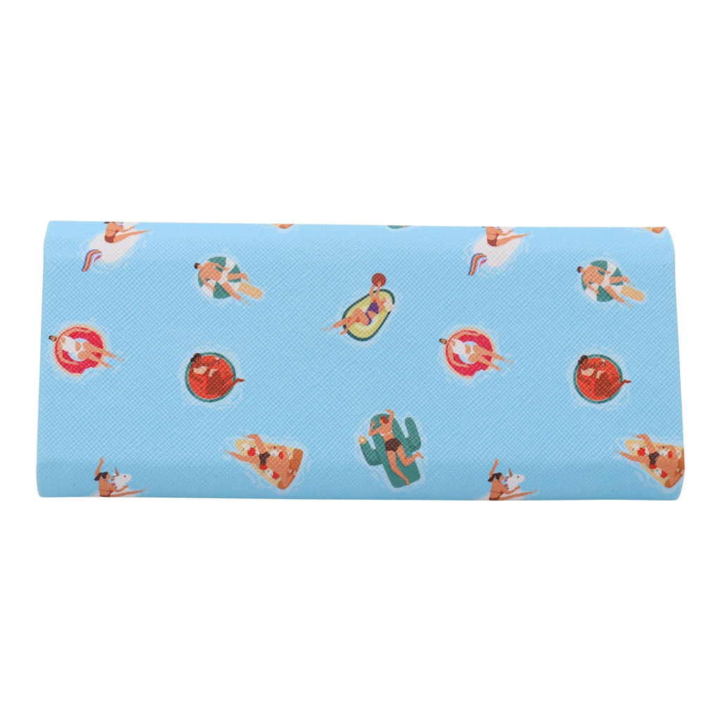 Pool Time Print Glasses Case - Vegan Leather Magic Folding Hardcase