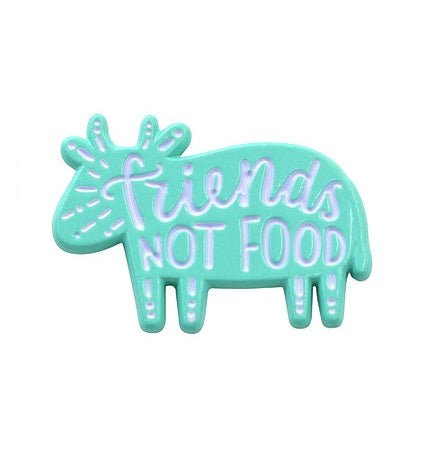 Friends Not Food Vegan Vegetarian Pride Pin