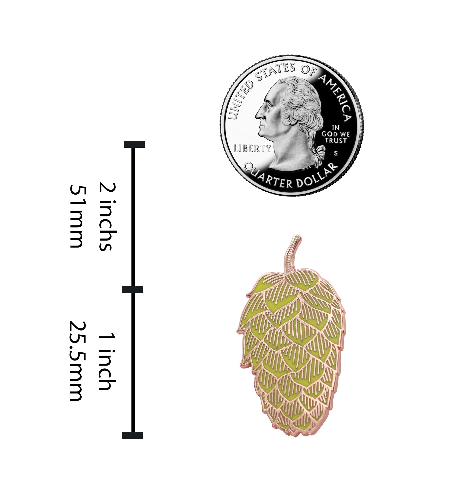 Hop Flower Beer Enamel Pin - Craft Beer Lover Hop Vine Lapel Pin