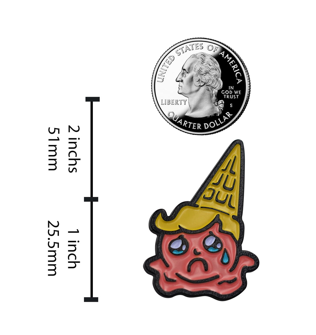 Cone Enamel Lapel - Adorable Sad Crying Ice Cream Pin for Jackets, Bags