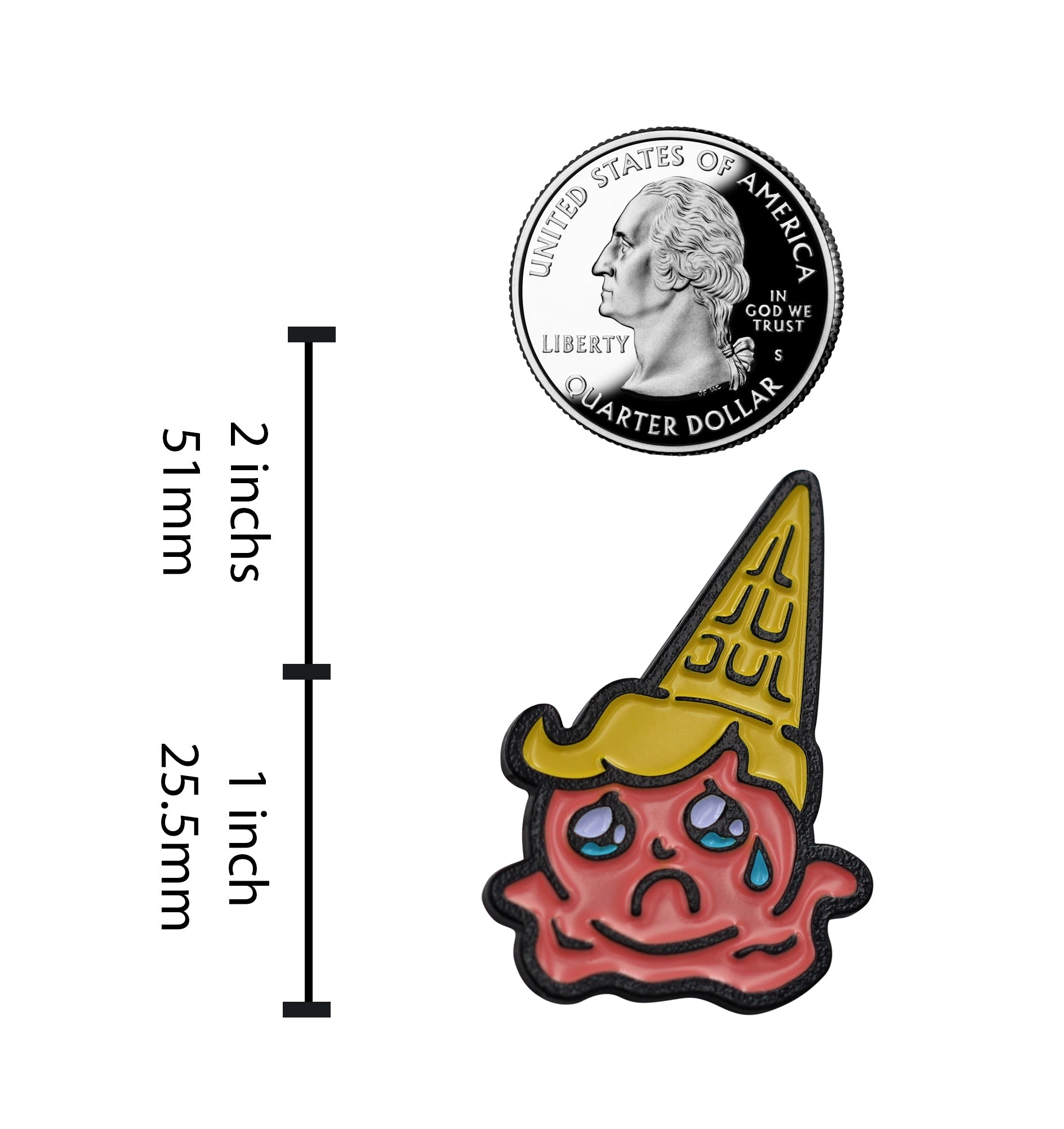 Cone Enamel Lapel - Adorable Sad Crying Ice Cream Pin for Jackets, Bags