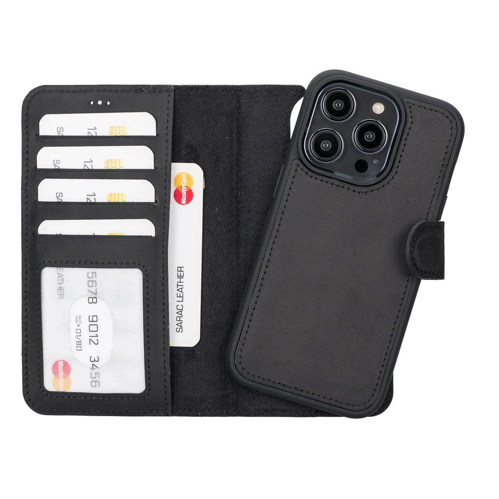 iPhone 14 Pro Leather Wallet Case Detachable RFID – Liluri