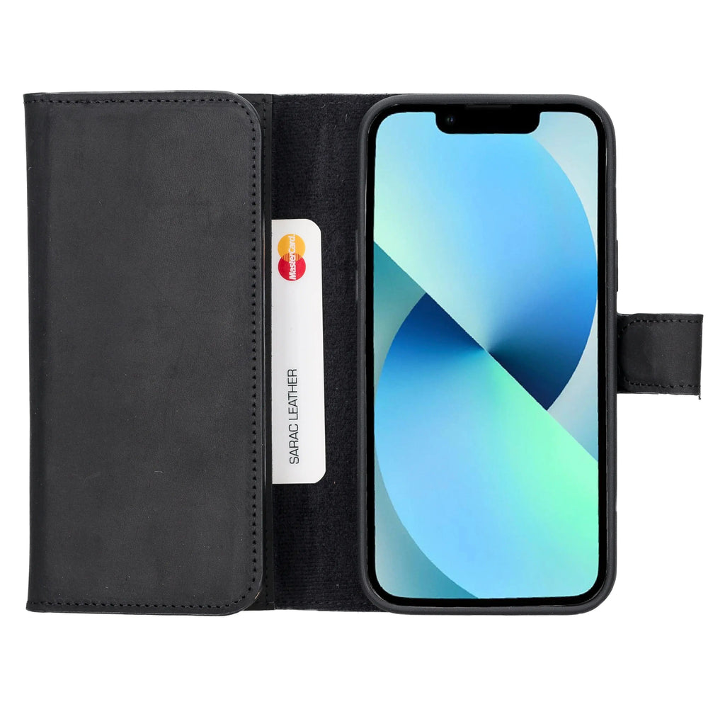 iPhone 14 Plus Leather Wallet Case Detachable RFID – Santa