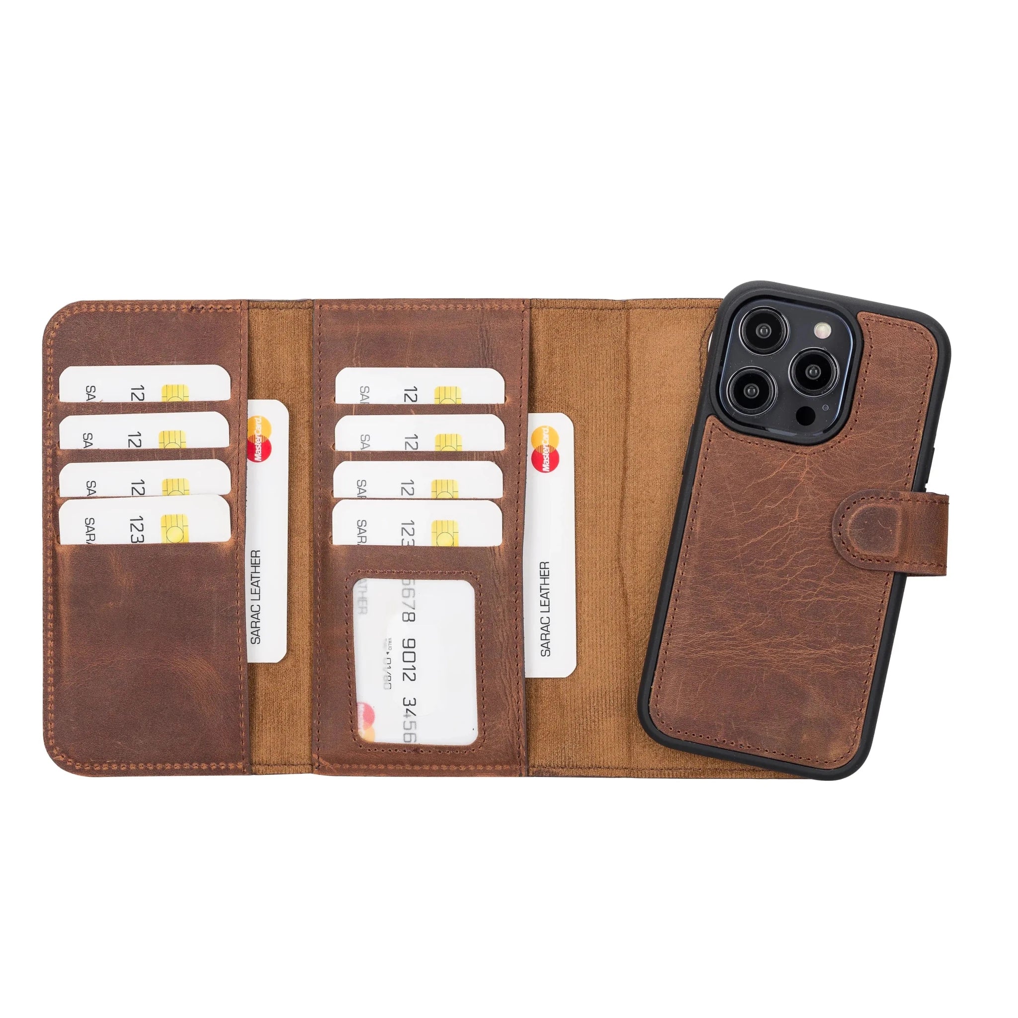 iPhone 14 Pro Leather Wallet Case Detachable RFID – Santa