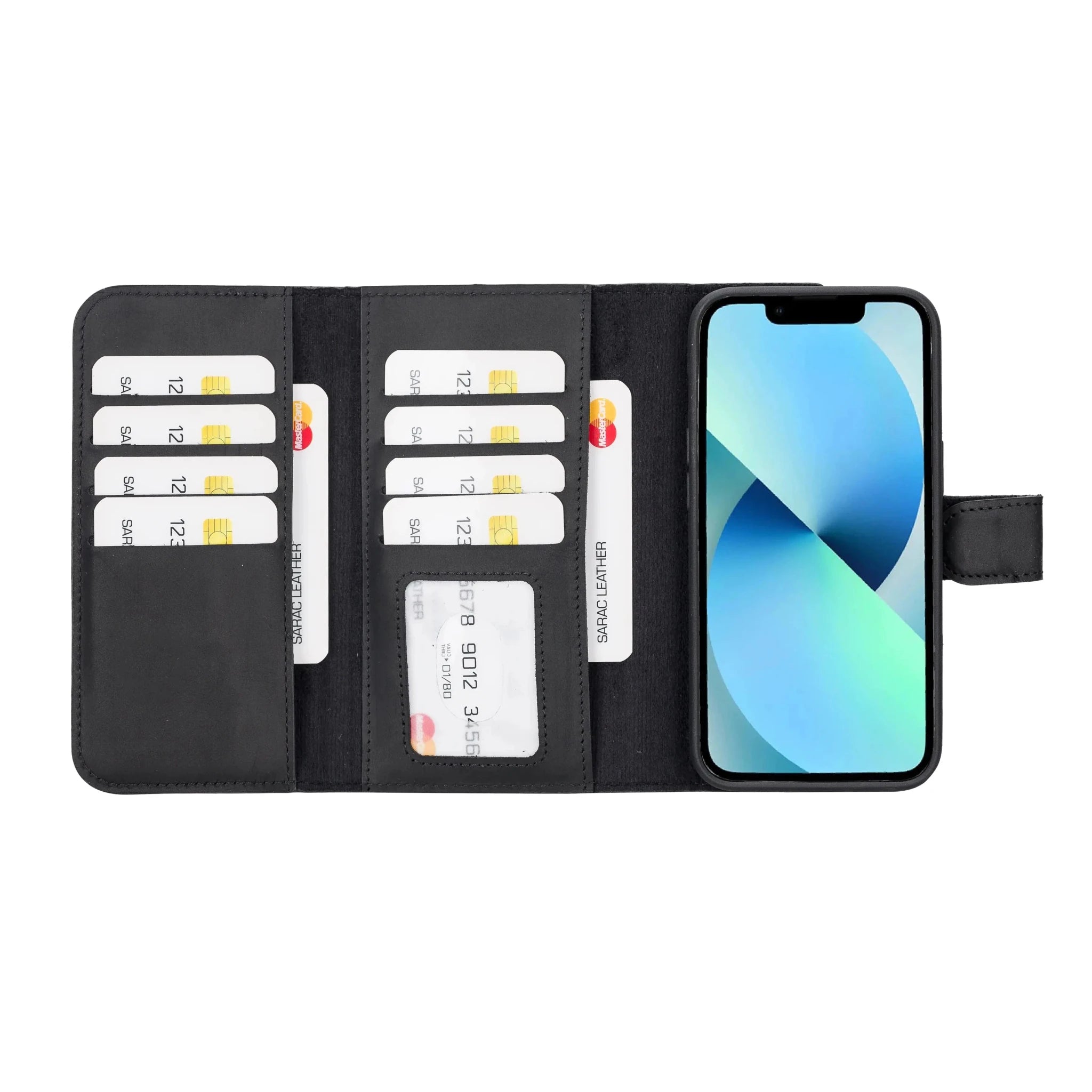 iPhone 14 Leather Wallet Case Detachable RFID – Santa